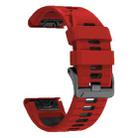 For Garmin 26mm Two Color Screw Buckle Quick Release Silicone Watch Band(Red Black) - 3
