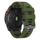 For Garmin 26mm Two Color Screw Buckle Quick Release Silicone Watch Band(Army Green Black) - 2