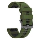 For Garmin 26mm Two Color Screw Buckle Quick Release Silicone Watch Band(Army Green Black) - 3