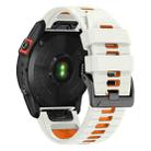 For Garmin 26mm Two Color Screw Buckle Quick Release Silicone Watch Band(Beige Orange) - 2