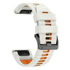 For Garmin 26mm Two Color Screw Buckle Quick Release Silicone Watch Band(Beige Orange) - 3