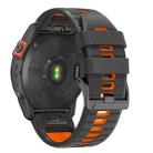For Garmin 26mm Two Color Screw Buckle Quick Release Silicone Watch Band(Grey Orange) - 2