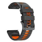 For Garmin 26mm Two Color Screw Buckle Quick Release Silicone Watch Band(Grey Orange) - 3