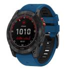 For Garmin 22mm Two Color Screw Buckle Quick Release Silicone Watch Band(Royal Blue Black) - 1