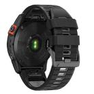 For Garmin 22mm Two Color Screw Buckle Quick Release Silicone Watch Band(Black Grey) - 2