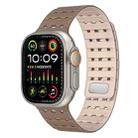 For Apple Watch 46mm / 49mm / 45mm / 44mm Two-Tone Breathable Magnetic Silicone Watch Band(Brown Apricot) - 1