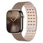 For Apple Watch 42mm / 41mm / 40mm / 38mm Two-Tone Breathable Magnetic Silicone Watch Band(Brown Apricot) - 1