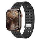 For Apple Watch 42mm / 41mm / 40mm / 38mm Two-Tone Breathable Magnetic Silicone Watch Band(Black) - 1