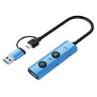 YCE V295B 5 in 1 USB3.0 / Type-C HUB Adapter AI Docking Station(Blue) - 1