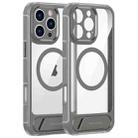 For iPhone 16 Pro Max FULEXIN L1 Series Transparent MagSafe Holder Phone Case(Grey) - 1