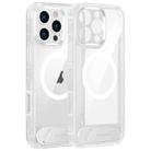 For iPhone 16 Pro FULEXIN L1 Series Transparent MagSafe Holder Phone Case(White) - 1
