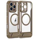 For iPhone 16 Pro FULEXIN L1 Series Transparent MagSafe Holder Phone Case(Desert Gold) - 1
