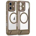 For iPhone 16 FULEXIN L1 Series Transparent MagSafe Holder Phone Case(Desert Gold) - 1