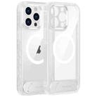 For iPhone 15 Pro Max FULEXIN L1 Series Transparent MagSafe Holder Phone Case(White) - 1