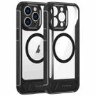 For iPhone 15 Pro Max FULEXIN L1 Series Transparent MagSafe Holder Phone Case(Black) - 1