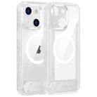 For iPhone 15 FULEXIN L1 Series Transparent MagSafe Holder Phone Case(White) - 1