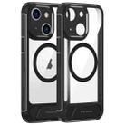 For iPhone 15 FULEXIN L1 Series Transparent MagSafe Holder Phone Case(Black) - 1