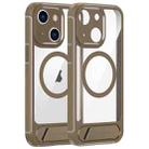For iPhone 15 FULEXIN L1 Series Transparent MagSafe Holder Phone Case(Desert Gold) - 1