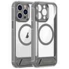 For iPhone 14 Pro FULEXIN L1 Series Transparent MagSafe Holder Phone Case(Grey) - 1