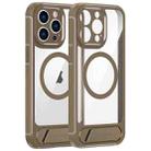 For iPhone 14 Pro FULEXIN L1 Series Transparent MagSafe Holder Phone Case(Desert Gold) - 1