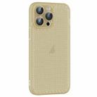 For iPhone 15 Pro Max Ice Cream Dream Network Cooling PC Phone Case with Lens Film(Transparent Gold) - 1