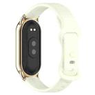 12mm Butterfly Buckle Silicone Watch Band(Retro White) - 2