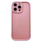 For iPhone 15 Pro Max Solid Color Metallic Paint Precise Hole TPU Phone Case(Pink) - 1
