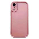 For iPhone XR Solid Color Metallic Paint Precise Hole TPU Phone Case(Pink) - 1
