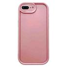 For iPhone 8 Plus / 7 Plus Solid Color Metallic Paint Precise Hole TPU Phone Case(Pink) - 1