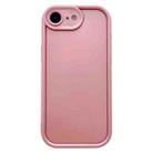 For iPhone 16e Solid Color Metallic Paint Precise Hole TPU Phone Case(Pink) - 1