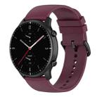 22mm Round Tail Silicone Watch Band(Wine Red) - 1