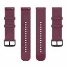 22mm Round Tail Silicone Watch Band(Wine Red) - 3
