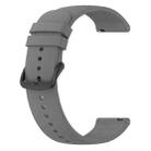 22mm Round Tail Silicone Watch Band(Dark Grey) - 2