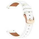 20mm Square Leather Rose Gold Buckle Watch Band(White) - 2