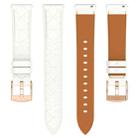 20mm Square Leather Rose Gold Buckle Watch Band(White) - 3