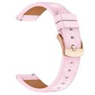 20mm Square Leather Rose Gold Buckle Watch Band(Pink) - 2