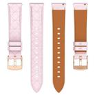 20mm Square Leather Rose Gold Buckle Watch Band(Pink) - 3