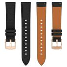 20mm Square Leather Rose Gold Buckle Watch Band(Black) - 3