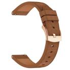 20mm Square Leather Rose Gold Buckle Watch Band(Brown) - 2