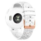 20mm Embossed Rose Gold Buckle Silicone Watch Band(White) - 2
