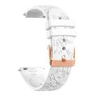 20mm Embossed Rose Gold Buckle Silicone Watch Band(White) - 3