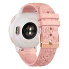 20mm Embossed Rose Gold Buckle Silicone Watch Band(Pink) - 2