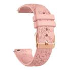 20mm Embossed Rose Gold Buckle Silicone Watch Band(Pink) - 3