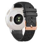 20mm Embossed Rose Gold Buckle Silicone Watch Band(Black) - 2