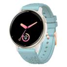 20mm Embossed Rose Gold Buckle Silicone Watch Band(Light Blue) - 1
