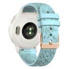 20mm Embossed Rose Gold Buckle Silicone Watch Band(Light Blue) - 2