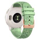 20mm Embossed Rose Gold Buckle Silicone Watch Band(Light Green) - 2