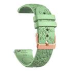 20mm Embossed Rose Gold Buckle Silicone Watch Band(Light Green) - 3