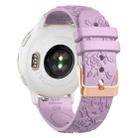 20mm Embossed Rose Gold Buckle Silicone Watch Band(Light Purple) - 2