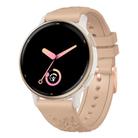 20mm Embossed Rose Gold Buckle Silicone Watch Band(Apricot) - 1